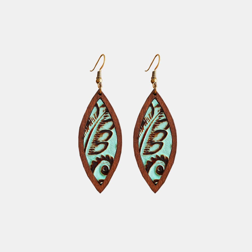 4 Inch Wooden Circle Drop Dangle Earrings For Women – Assorted Colors, Hook Fastening