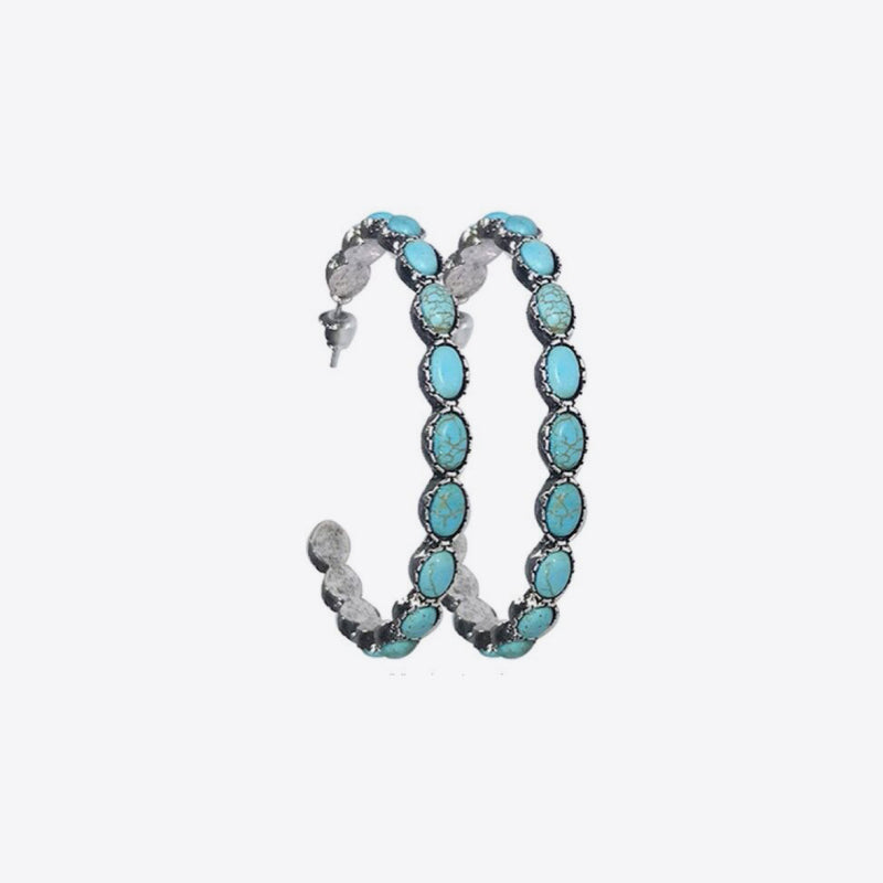 Turquoise C-Hoop Earrings