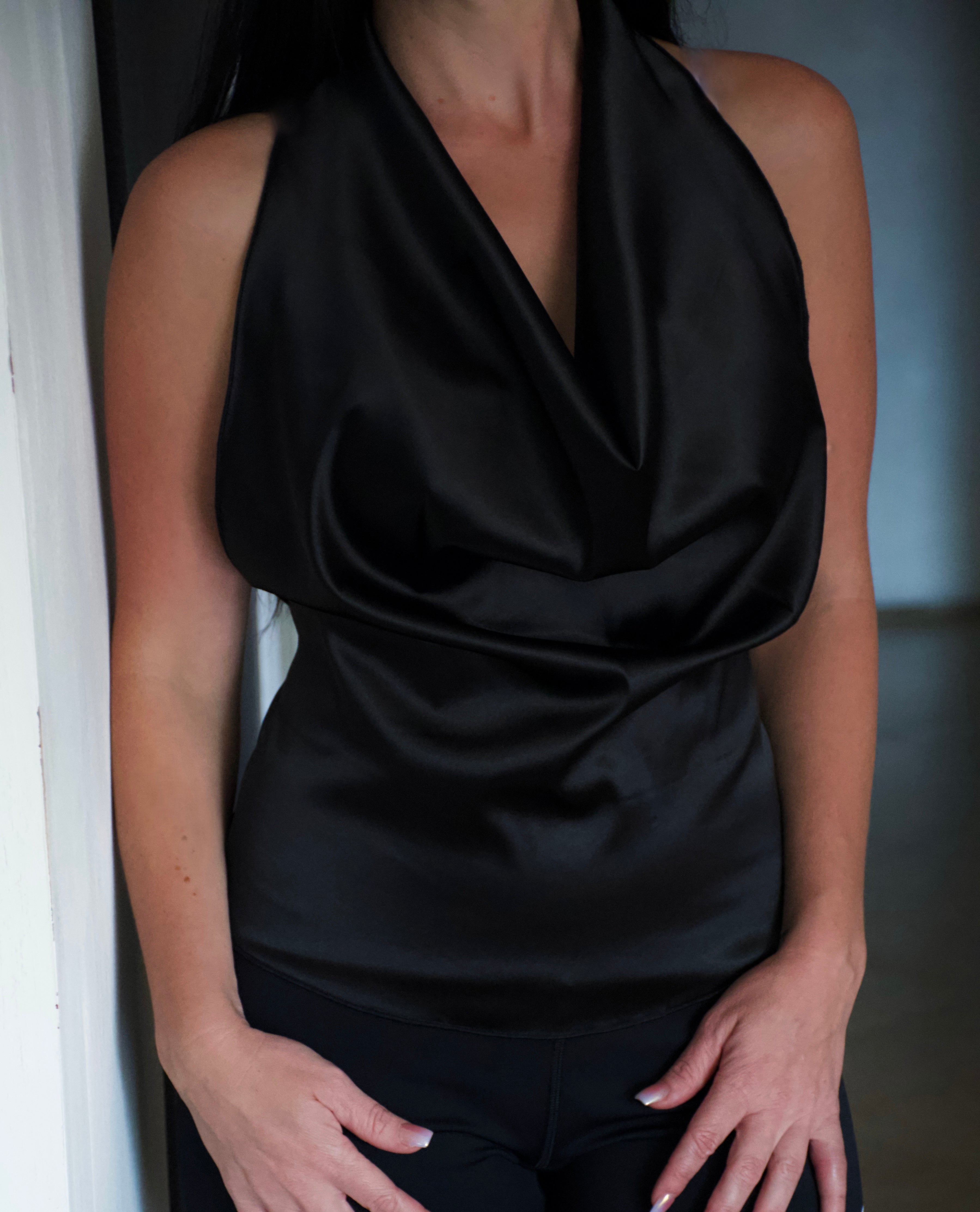 Midnight Satin Top