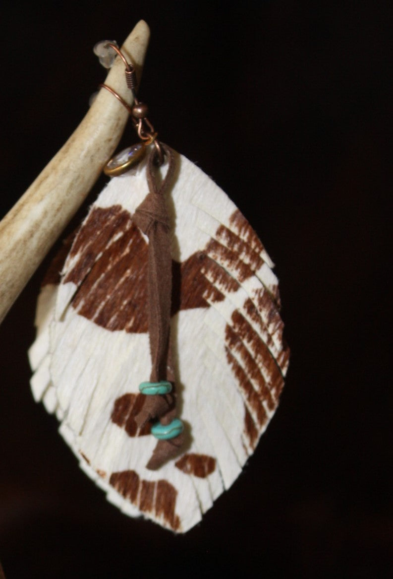 Cowhide Teardrop Earrings
